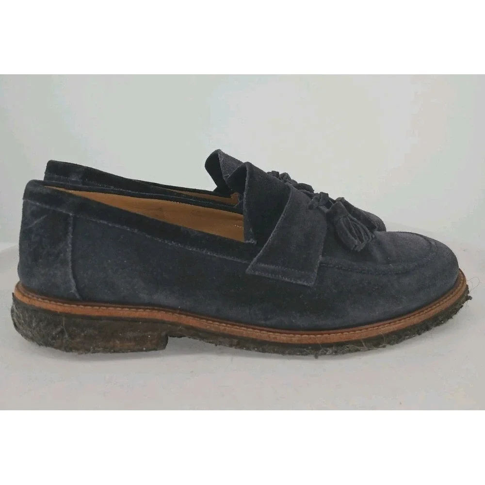 SuitSupply Navy Blue Suede Tassel Slip-On Loafers Size US10 EU43  C132